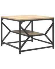 Table basse avec étagère en chêne de Sonoma – 51 x 50 x 40 cm – Fabriquée en bois d'ingénierie | Mobilier & Déco