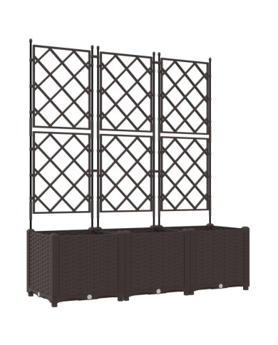 Planteur de jardin avec treillis 3 pcs Marron 120x40x143 cm | Mobilier & Déco