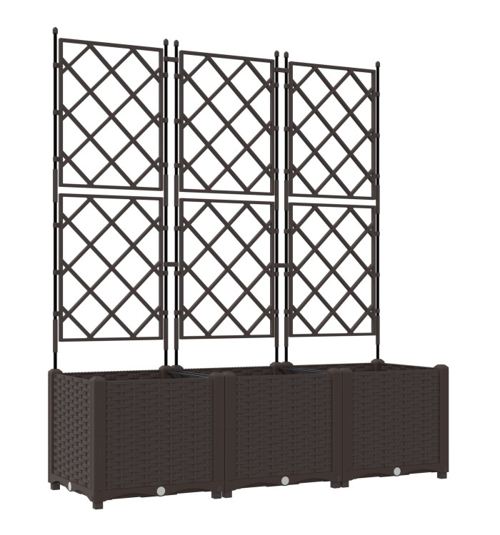 Planteur de jardin avec treillis 3 pcs Marron 120x40x143 cm | Mobilier & Déco