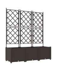 Planteur de jardin avec treillis 3 pcs Marron 120x40x143 cm | Mobilier & Déco