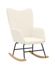Fauteuil relaxant en tissu crème ressemblant à de la laine | Mobilier & Déco