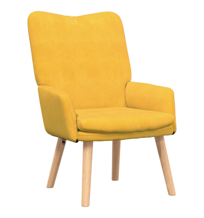 Fauteuil Relaxant Jaune Clair en Velours Côtelé | Mobilier & Déco