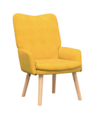 Fauteuil Relaxant Jaune Clair en Velours Côtelé | Mobilier & Déco