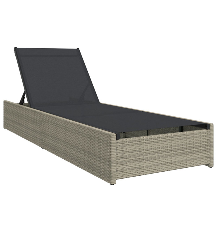 Chaise Longue Beige 60x200x27 cm Rattan Poly | Mobilier & Déco