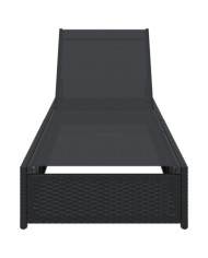 Chaise Longue Noire 60x200x27 cm en Rattan Synthétique | Mobilier & Déco