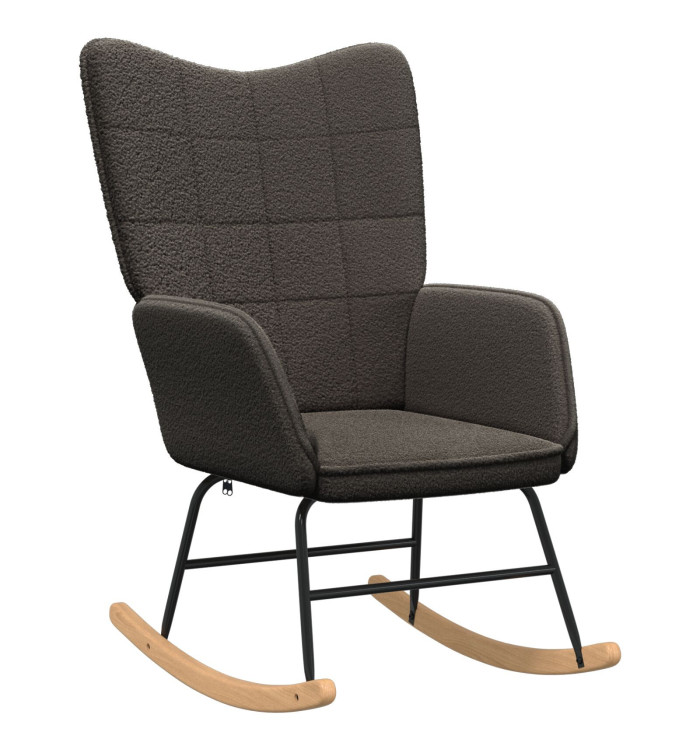 Chaise Relaxante  Gris Foncé en Tissu Curly Imitant la Laine | Mobilier & Déco