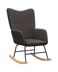 Chaise Relaxante  Gris Foncé en Tissu Curly Imitant la Laine | Mobilier & Déco