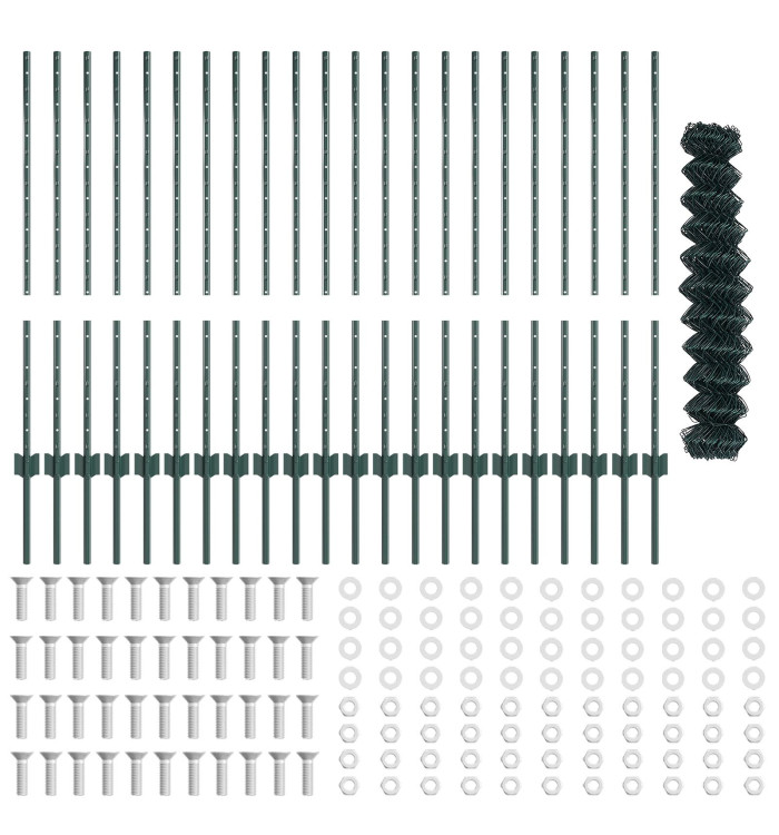 Ensemble de Clôture de Jardin Ensemble de 2 Vert Acier Galvanisé | Mobilier & Déco