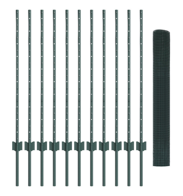 Set de clôture de jardin Ensemble de 2 Vert Acier galvanisé | Mobilier & Déco