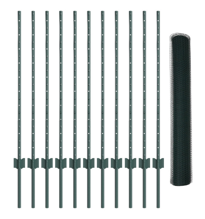Kit de clôture de jardin Ensemble de 2 Vert Acier Standard | Mobilier & Déco