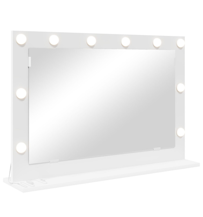 Miroir de coiffeuse avec lumières LED Blanc 80x55x18 cm | Mobilier & Déco