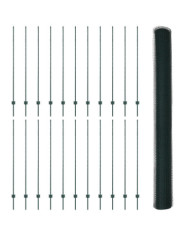 Poteaux de clôture 11 pcs U-Channel Vert 160 cm en acier, Clôture hexagonale verte 1,6x50 m en acier | Mobilier & Déco
