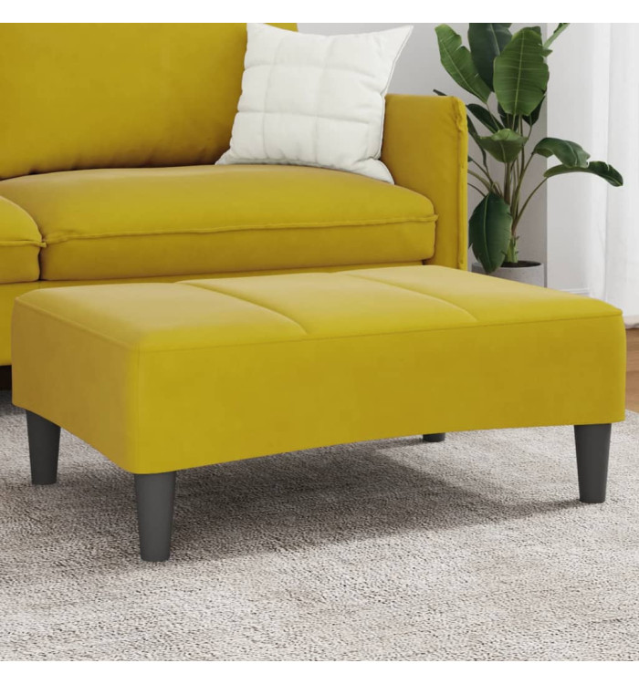 Repose-pied jaune 77x55x31 cm velours | Mobilier & Déco