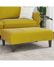 Repose-pied jaune 77x55x31 cm velours | Mobilier & Déco