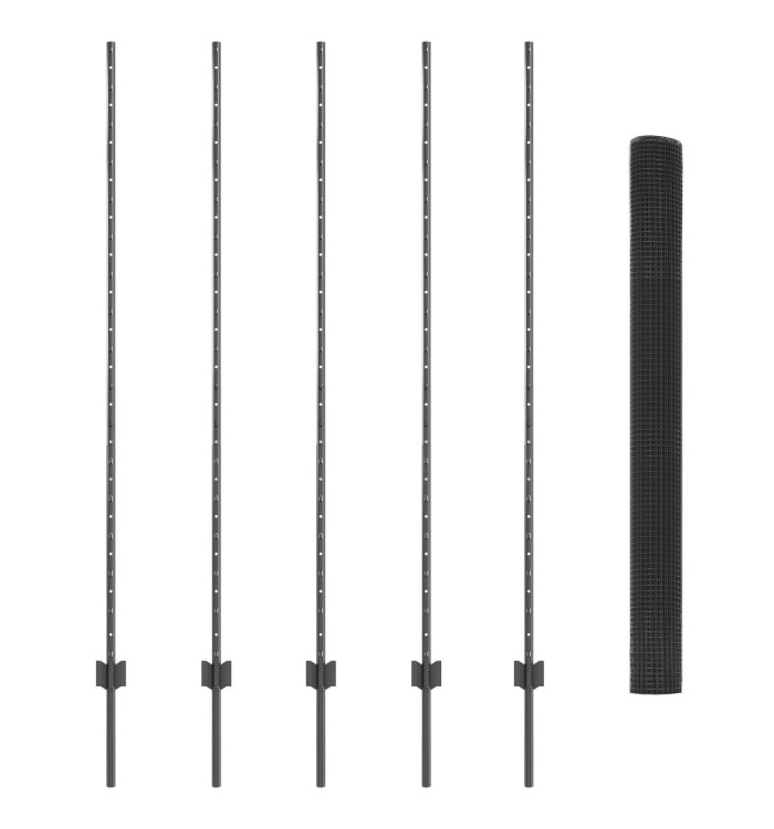 Set de Clôture de Jardin Ensemble de 2 Gris Acier Galvanisé | Mobilier & Déco