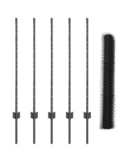 Piquets de clôture 10 pcs U-Channel Gris 100 cm Acier, Clôture hexagonale Gris 1x10 m Acier | Mobilier & Déco