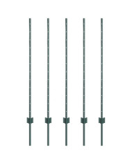 Poteaux de clôture 5 pcs U-Channel Vert 120 cm Acier | Mobilier & Déco