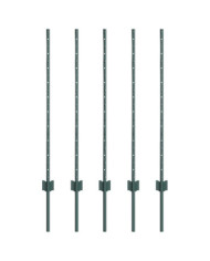 Poteaux de clôture 5 pcs U-Channel Vert 100 cm Acier | Mobilier & Déco