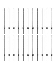 Poteaux de Clôture 44 pcs U-Channel Grise 140 cm Acier | Mobilier & Déco