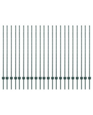 Poteaux de clôture 22 pcs U-Channel verts 180 cm en acier | Mobilier & Déco