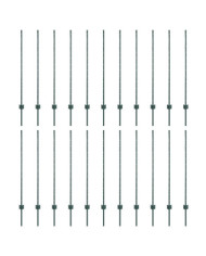 Poteaux de Clôture 22 pcs U-Channel Vert 160 cm Acier | Mobilier & Déco