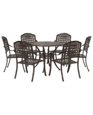 Ensemble de 7 pièces en alu moulé bronze pour ta salle à manger de jardin | Mobilier & Déco