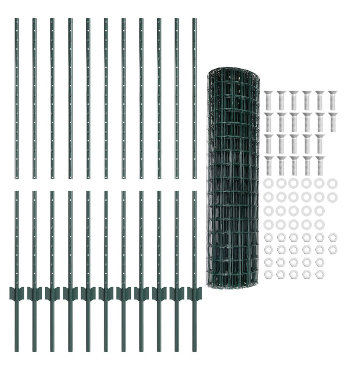 Kit de clôture de jardin Ensemble de 2 Vert Polyéthylène | Mobilier & Déco