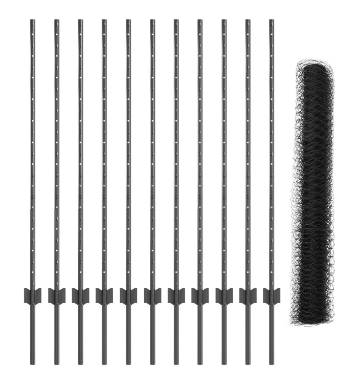 Set de Clôture de Jardin Set de 2 Gris Métal Grand Robuste | Mobilier & Déco