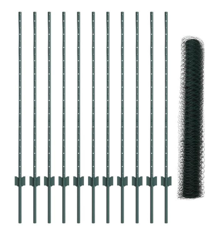 Set de Clôture de Jardin Set de 2 Vert Métal Grand Durable | Mobilier & Déco