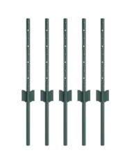 Poteaux de clôture 5 pcs U-Channel Vert 40 cm Acier | Mobilier & Déco