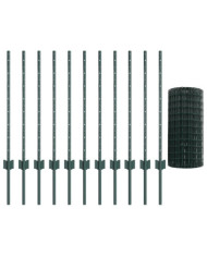Set de Clôtures de Jardin Set de 2 Vert Métal 25 m Résistant | Mobilier & Déco