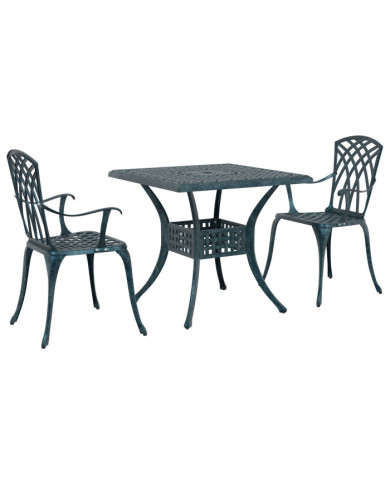 Ensemble Bistro de Jardin 3 pièces Vert en Aluminium | Mobilier & Déco