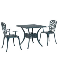 Ensemble Bistro de Jardin 3 pièces Vert en Aluminium | Mobilier & Déco