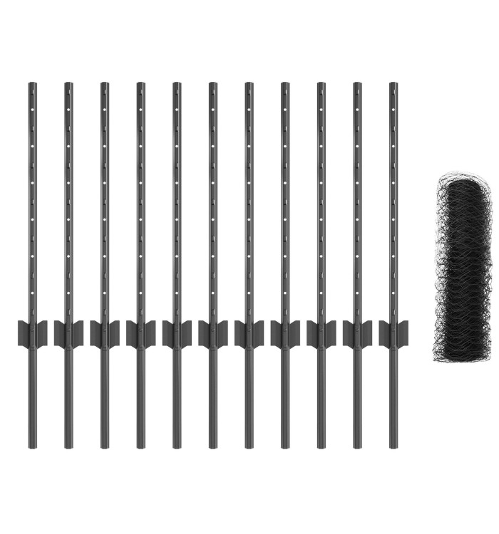 Ensemble de clôture de jardin Pack de 2 Gris Métal Grand | Mobilier & Déco
