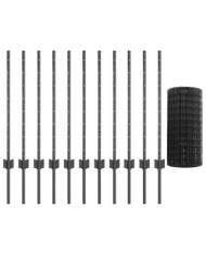 Set de clôture de jardin 2 pièces Gris Acier enduit de poudre | Mobilier & Déco