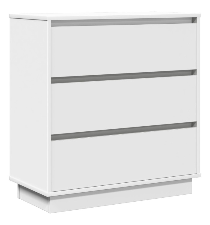 Table de chevet avec LED Blanc 71x34,5x75 cm en bois d'ingénierie | Mobilier & Déco