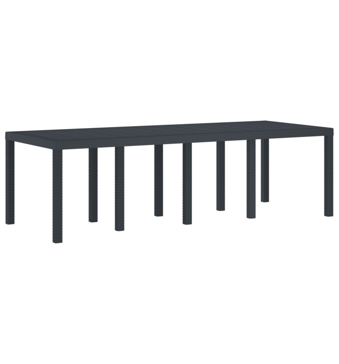 Table de jardin Anthracite 250x100x73 cm Poly Rattan | Mobilier & Déco