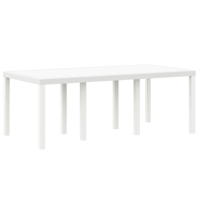 Table de jardin Blanche 200x100x73 cm en poly rattan | Mobilier & Déco