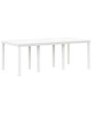 Table de jardin Blanche 200x100x73 cm en poly rattan | Mobilier & Déco
