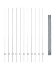 Clôture en fil soudé avec 22 poteaux U Argent 1.5x25 m Acier | Mobilier & Déco