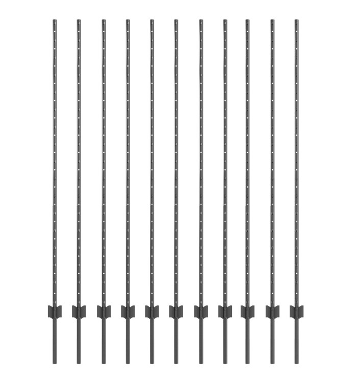 Poteaux de clôture 22 pcs U-Channel Gris 150 cm Acier | Mobilier & Déco