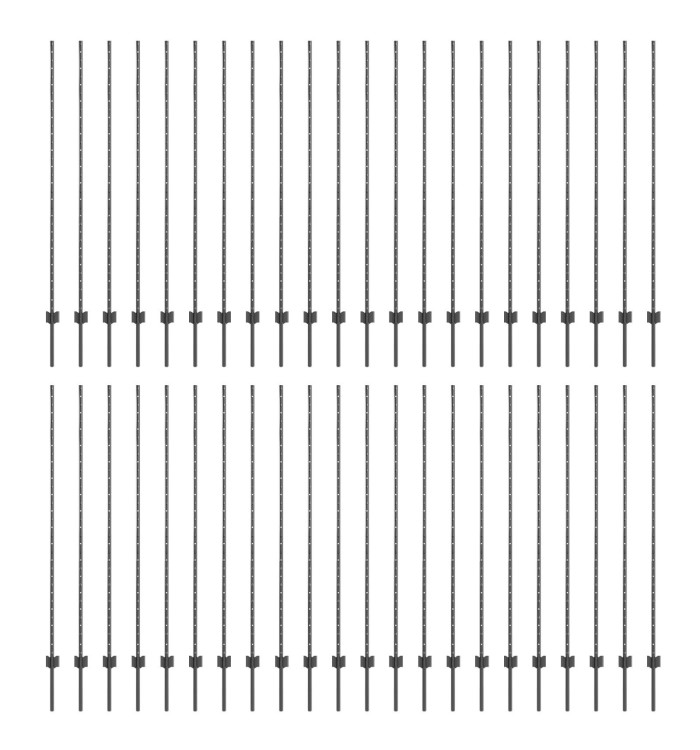 Poteaux de clôture 88 pcs U-Channel Gris 200 cm Acier | Mobilier & Déco