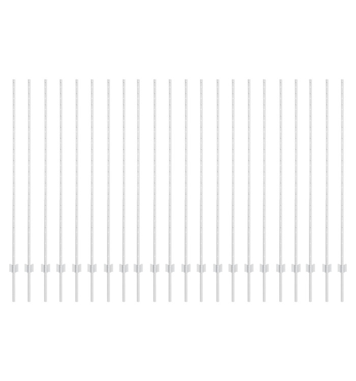 Poteaux de clôture 44 pcs U-Channel Argent 200 cm Acier | Mobilier & Déco