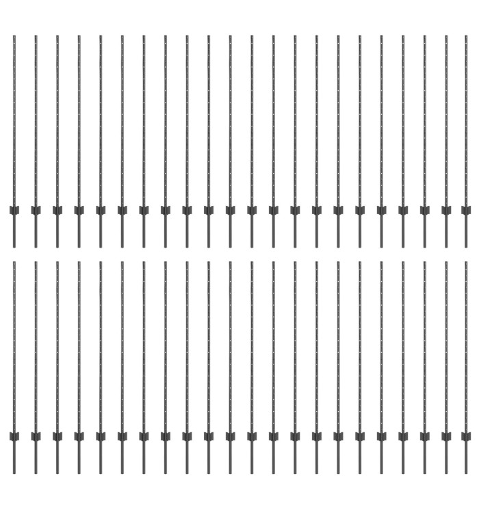 Poteaux de clôture 88 pcs U-Channel Gris 180 cm Acier | Mobilier & Déco