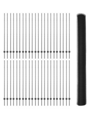 Poteaux de Clôture 22 pcs U-Channel Gris 150 cm Acier, Clôture Hexagonale Grise 1,5x100 m Acier | Mobilier & Déco