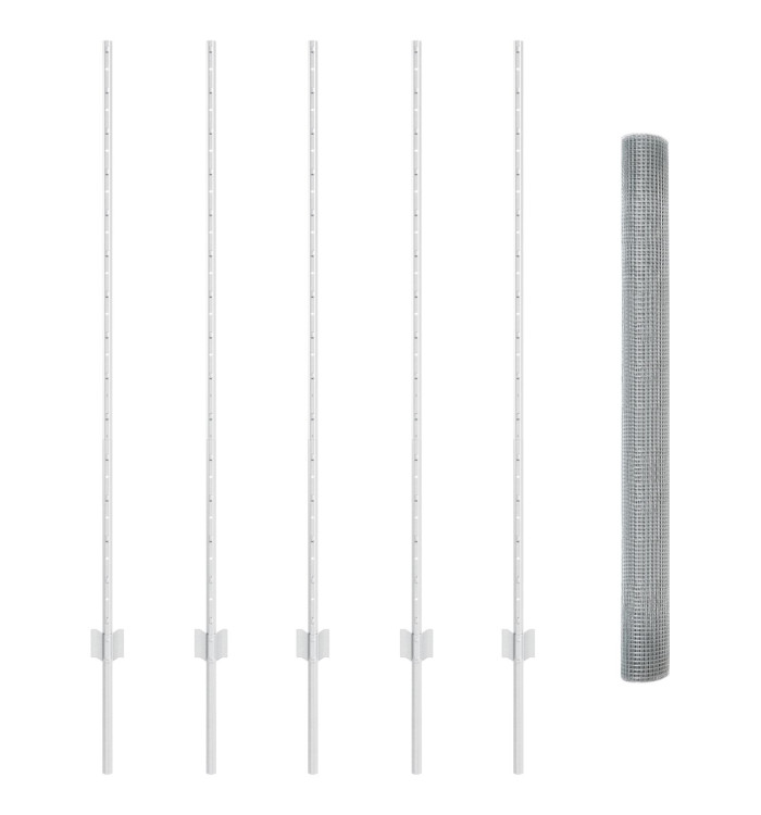 Clôture en fil soudé avec 10 U posts Argent 1,4x10 m Acier | Mobilier & Déco
