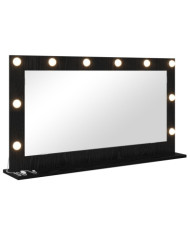Miroir de coiffeuse avec lumières LED Chêne noir 100x55x18 cm | Mobilier & Déco
