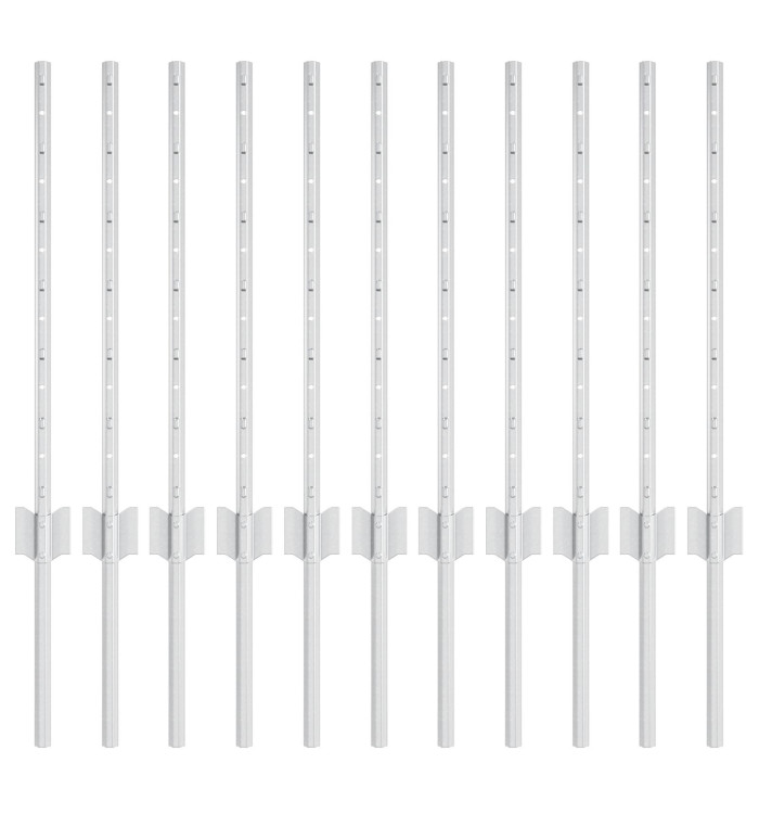 Poteaux de clôture 11 pcs U-Channel 60 cm Acier galvanisé | Mobilier & Déco