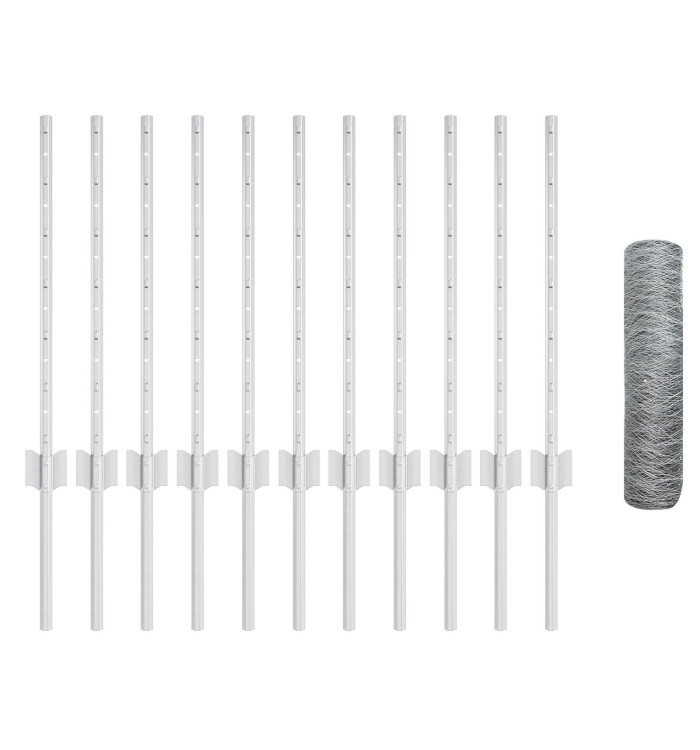 Set de clôture de jardin Ensemble de 2 Acier galvanisé 25 x 0,5 m | Mobilier & Déco