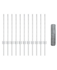 Set de clôture de jardin Ensemble de 2 Acier galvanisé 25 x 0,5 m | Mobilier & Déco